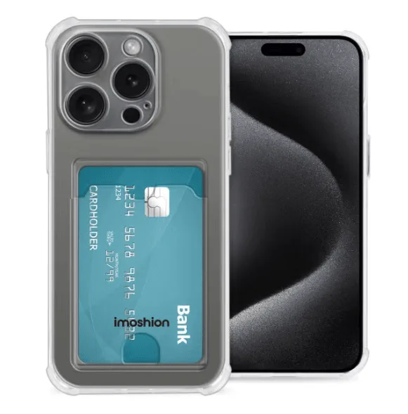 Mobilize Gelly Card Case voor Apple iPhone 15 Pro, transparant met pasjeshouder 1 Mobilize Gelly Card Case voor Apple iPhone 15 Pro, transparant met pasjeshouder