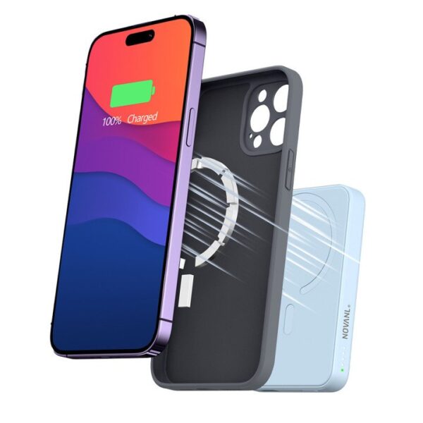 NOVANL PowerUp MagNetic 5000mAh Power Bank Blue - Afbeelding 3