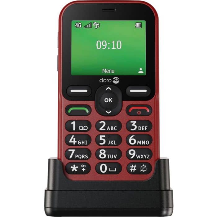 Doro Leva E10 – Rood | Eenvoudige Senioren GSM 4G