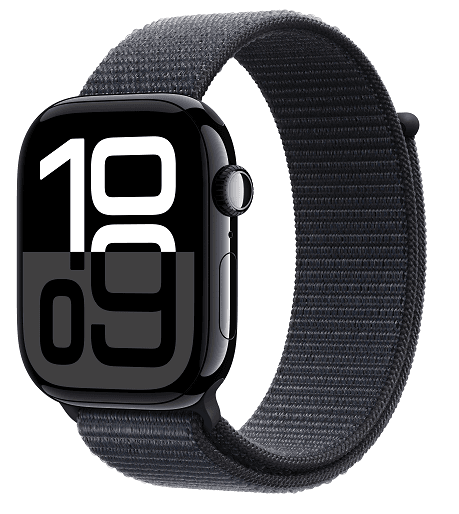 Apple Watch Serie 10 GPS 46mm zwart met zwart sport band 1 Apple Watch Serie 10 GPS 46mm zwart met zwart sport band